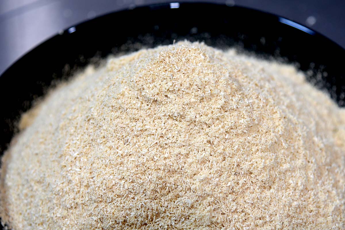 ground lion's main mushrooms prepped for encapsulation for mushroom supplements